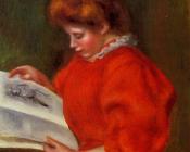 皮埃尔 奥古斯特 雷诺阿 : Young Woman Looking at a Print